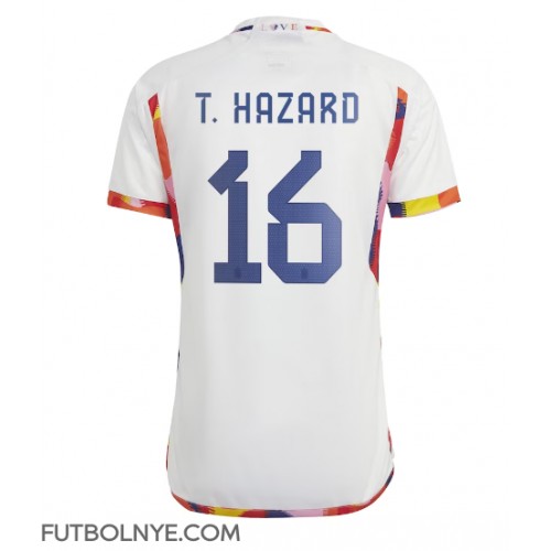 Camiseta Bélgica Thorgan Hazard #16 Visitante Equipación Mundial 2022 manga corta